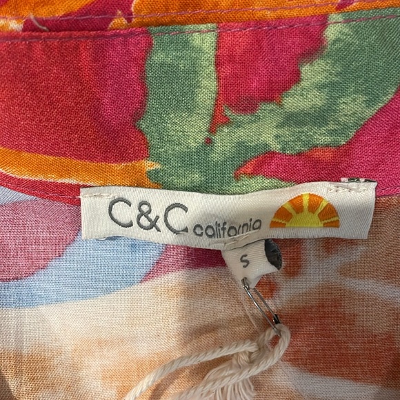 NWT C&C California Pink Tropical Pattern shorts set in size small medium - Picture 5 of 6